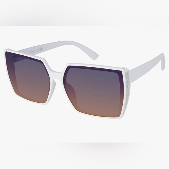Jessica Simpson J6207 white‎ glamourous silver sparkle Square UV400 Sunglasses main image 6